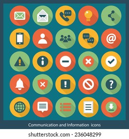 Communication and Information color icons