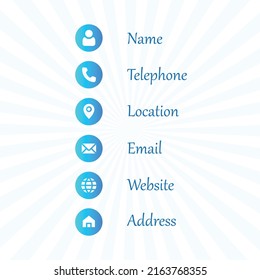 Communication and information icon pack. Contacts icons. Symbols. Business card. Vector illustration. Icons. Fully editable format.
