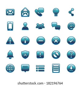 Communication and Information  icons blue