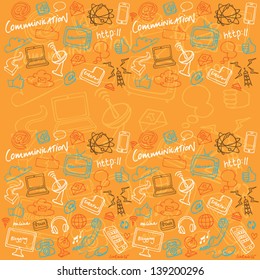 Communication & internet doodles vector