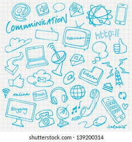 Communication & internet doodles vector