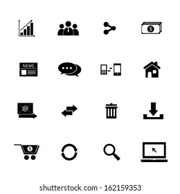 communication and internet icon set, buy and sale, illustration