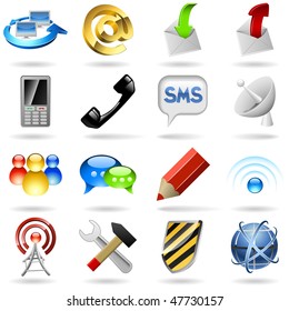 Communication and internet icons set.