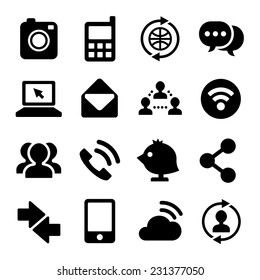 Communication and Internet Icons Set. Vector illustration