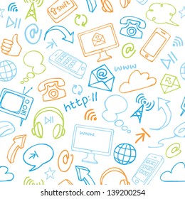 Communication & internet pattern vector