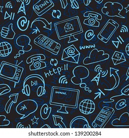 Communication & internet pattern vector