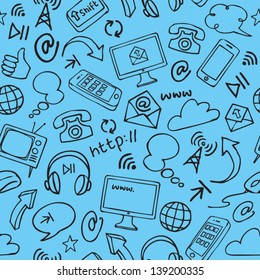 Communication & internet pattern vector