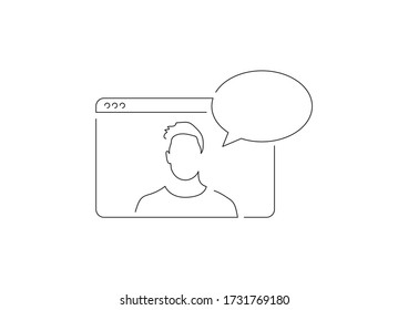 Communication isolated line drawing, vector illustration design.