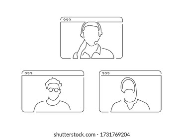 Communication isolated line drawing, vector illustration design.