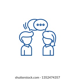 Communication line icon concept. Communication flat  vector symbol, sign, outline illustration.