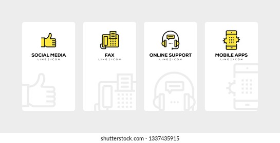 COMMUNICATION LINE ICON SET