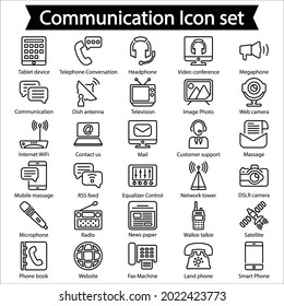 Communication Line Icon Set, Line Icon Set