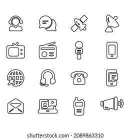 Communication line icon set, editable