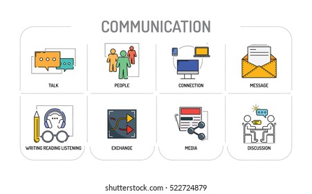 COMMUNICATION Line icons Concept