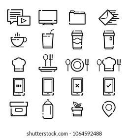communication line icons set