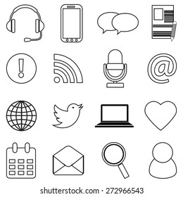 Communication line icons set