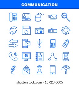 Communication Line Icons Set For Infographics, Mobile UX/UI Kit And Print Design. Include: Call, Dial, Phone, Hours, Signals, Tower, Network, Communication, Collection Modern Infographic Logo and Pict