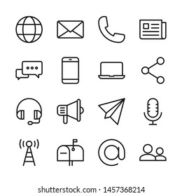 Communication line icons set vector illustration