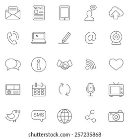 Communication line icons set.Vector