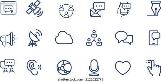 COMMUNICATION line icons vector design