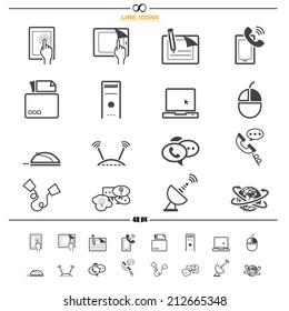 Communication line icons vector eps10