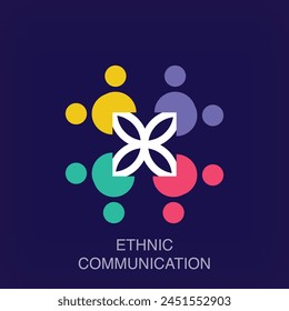 Communication logo from creative diverse people. Uniquely designed color transitions. Company and workplace logo template vector.