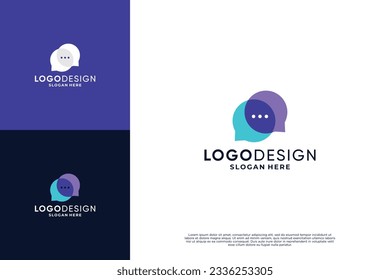 Kommunikationslogo-Design. Chat-Dialog und Diskussionslogo.