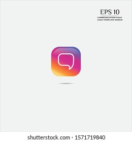 Communication logo design, dialogue icon, element for template