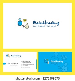Communication Logo design with Tagline & Front and Back Busienss Card Template. Vector Creative Design