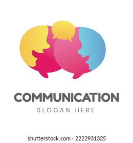 communication logo design template vector