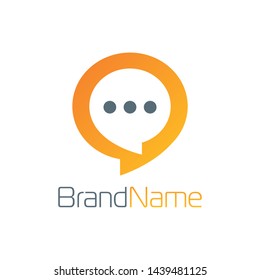 Communication Logo Forms Chat Bubble With Orange Color