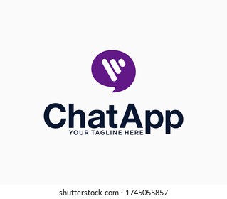 Communication logo messenger icon modern chat app