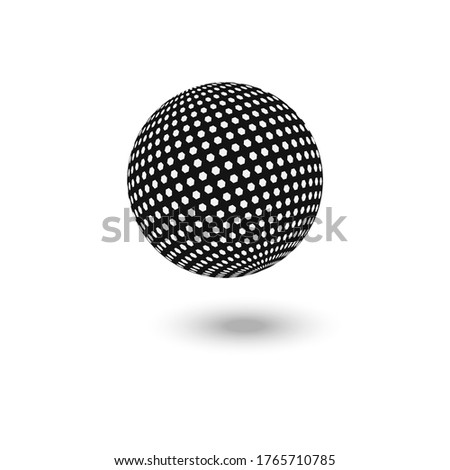 Communication logo, networking icon with blak sphere, business logo, telecommunications symbol