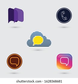 Communication logo set, dialogue icon, vector template