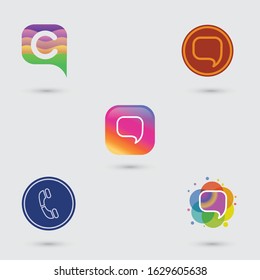 Communication logo set, dialogue icon, logo template