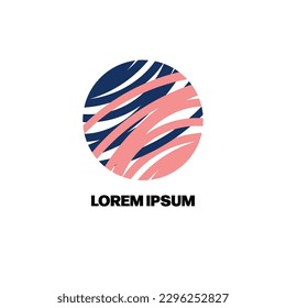 Communication logo, telecommunications icon, telecom concept. Round geometric business minimal emblem of planet, digital technology symbol