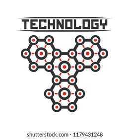 Communication logo template. Abstract connection sign.