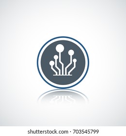 Communication logo template. Circuit element. 