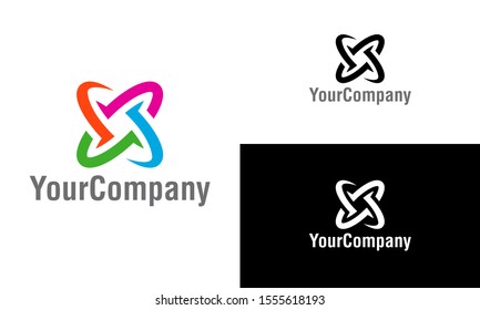 Communication logo template design. Creative vector emblem, for icon or design concept. Abstract recycle logo template design.