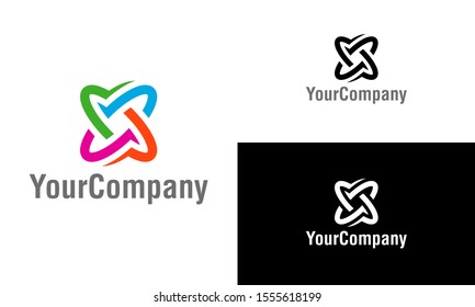 Communication logo template design. Creative vector emblem, for icon or design concept. Abstract recycle logo template design.