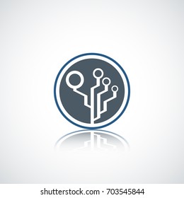Communication logo template. Technology and communication icon. Circuit element. 