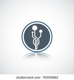 Communication logo template. Technology and communication icon. Circuit element. 