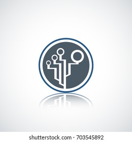 Communication logo template. Technology and communication icon. Circuit element. 