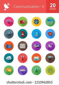 Communication Long Shadow Icons