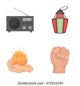 communication, magic and other web icon in cartoon style.lighting, body icons in set collection.