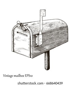 Communication With Mail,Mail Hand Drawing Vintage Style