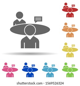 Communication, mans, consultation in multi color style icon. Simple glyph, flat vector of business icons for ui and ux, website or mobile application