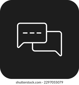 Icono de Marketing de comunicación con estilo de línea rellena en negro. chat, correo electrónico, conexión, social, correo, información, conversación. Ilustración del vector