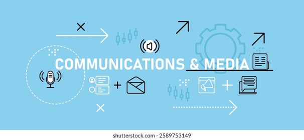 Communication and media conceptual chat social online communication network connection interaction journalism news content creation advertisement icon concept design illustration
