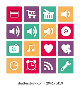 Communication and media Flat icons for Web and Mobile Applications